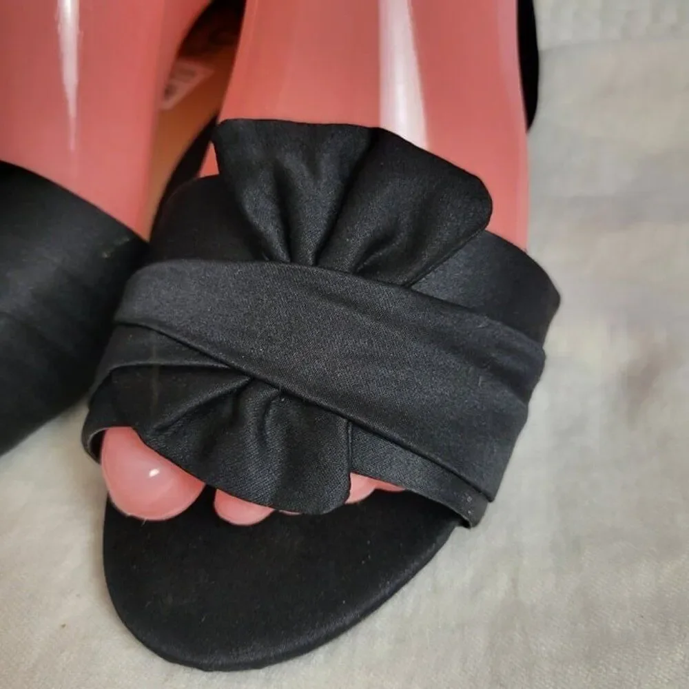 NEW Drash Brash 8 Women's Shoes black w/bow/ruffle Sandals slip on NWT - Picture 2 of 11